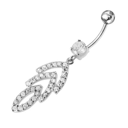 Jeweled Fancy Dangling Belly Ring - Monster Piercing