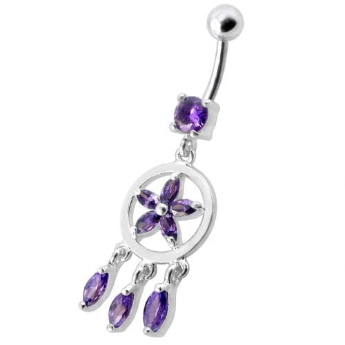 Fancy Dangling SS Belly Ring - Monster Piercing