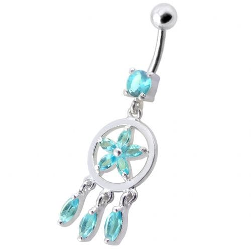 Fancy Dangling SS Belly Ring - Monster Piercing