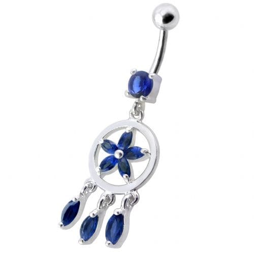 Fancy Dangling SS Belly Ring - Monster Piercing