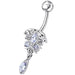 Fancy Dangling Jeweled Banana Bar Navel Ring - Monster Piercing