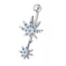 Fancy Jeweled Double Marijuana leaf Dangling Belly Ring - Monster Piercing