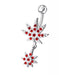 Fancy Jeweled Double Marijuana leaf Dangling Belly Ring - Monster Piercing