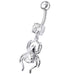 Fancy Jeweled Spider Dangling Belly Ring - Monster Piercing