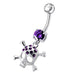 Jeweled Skull Dangling Belly Ring - Monster Piercing