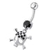 Jeweled Skull Dangling Belly Ring - Monster Piercing