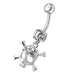 Jeweled Skull Dangling Belly Ring - Monster Piercing