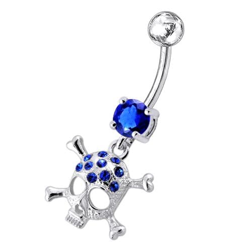 Jeweled Skull Dangling Belly Ring - Monster Piercing