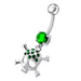 Jeweled Skull Dangling Belly Ring - Monster Piercing