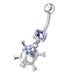 Jeweled Skull Dangling Belly Ring - Monster Piercing