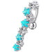 Fancy Jeweled Dangling 8 Stars Reverse Belly Ring - Monster Piercing