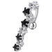 Fancy Jeweled Dangling 8 Stars Reverse Belly Ring - Monster Piercing