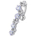 Fancy Jeweled Dangling 8 Stars Reverse Belly Ring - Monster Piercing