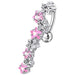 Fancy Jeweled Dangling 8 Stars Reverse Belly Ring - Monster Piercing