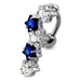 Fancy Jeweled Dangling 5 Stars Reverse Belly Ring - Monster Piercing