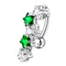 Fancy Jeweled Dangling 5 Stars Reverse Belly Ring - Monster Piercing