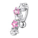 Fancy Jeweled Dangling 5 Stars Reverse Belly Ring - Monster Piercing