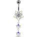 Fancy Jeweled Star Dangling Belly Ring - Monster Piercing