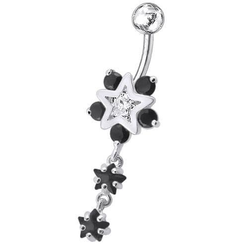 Fancy Jeweled Star Dangling Belly Ring - Monster Piercing