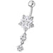 Fancy Jeweled Star Dangling Belly Ring - Monster Piercing