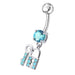 Fancy Jewelled "Lock & Key" Dangling Belly Ring - Monster Piercing