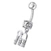 Fancy Jewelled "Lock & Key" Dangling Belly Ring - Monster Piercing