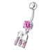 Fancy Jewelled "Lock & Key" Dangling Belly Ring - Monster Piercing