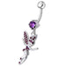 Jeweled Flying Angel Dangling Belly Ring - Monster Piercing