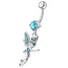 Jeweled Flying Angel Dangling Belly Ring - Monster Piercing