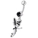 Jeweled Flying Angel Dangling Belly Ring - Monster Piercing