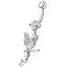 Jeweled Flying Angel Dangling Belly Ring - Monster Piercing