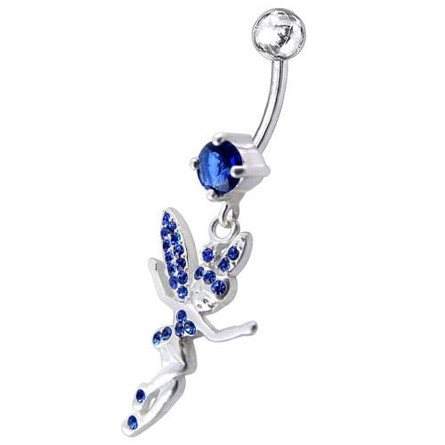 Jeweled Flying Angel Dangling Belly Ring - Monster Piercing