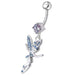 Jeweled Flying Angel Dangling Belly Ring - Monster Piercing