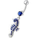 Jeweled Sea Horse Dangling Belly Ring - Monster Piercing