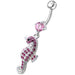 Jeweled Sea Horse Dangling Belly Ring - Monster Piercing