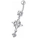 Fancy  Jeweled Dangling Navel Belly Button Ring - Monster Piercing