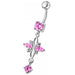 Fancy  Jeweled Dangling Navel Belly Button Ring - Monster Piercing