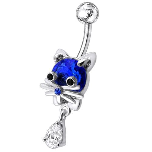 Jeweled Cat Dangling Navel Banana - Monster Piercing