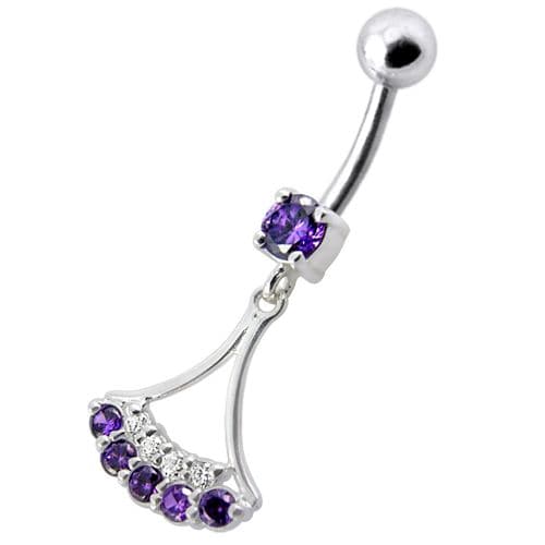 Fancy  Jeweled Dangling Belly Navel Ring Body Jewelry - Monster Piercing