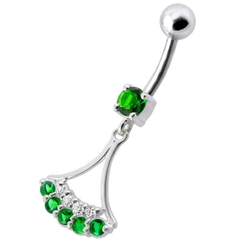 Fancy  Jeweled Dangling Belly Navel Ring Body Jewelry - Monster Piercing