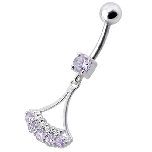 Fancy  Jeweled Dangling Belly Navel Ring Body Jewelry - Monster Piercing