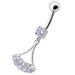 Fancy  Jeweled Dangling Belly Navel Ring Body Jewelry - Monster Piercing