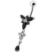 Fancy  Jeweled Dangling Belly Navel Ring - Monster Piercing