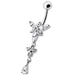 Fancy  Jeweled Dangling Belly Navel Ring - Monster Piercing