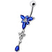 Fancy  Jeweled Dangling Belly Navel Ring - Monster Piercing