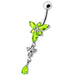 Fancy  Jeweled Dangling Belly Navel Ring - Monster Piercing