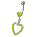 Fancy  Jeweled Heart Dangling Navel body Jewelry - Monster Piercing