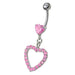 Fancy  Jeweled Heart Dangling Navel body Jewelry - Monster Piercing