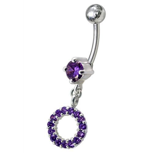 Fancy Multi Jeweled Dangling Navel Belly Ring Body Jewelry - Monster Piercing