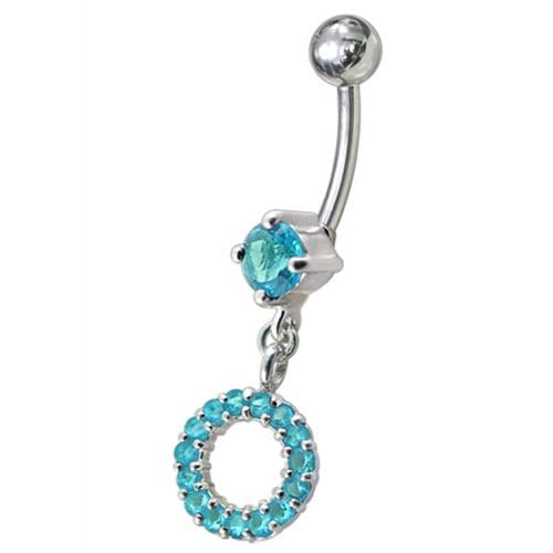 Fancy Multi Jeweled Dangling Navel Belly Ring Body Jewelry - Monster Piercing